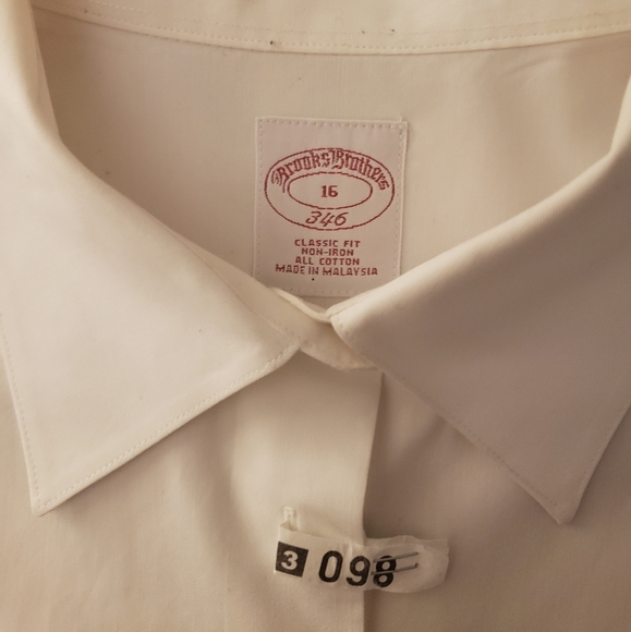 Mens Classic Fit Brooks Brothers White Dress Shirt - Picture 6 of 8